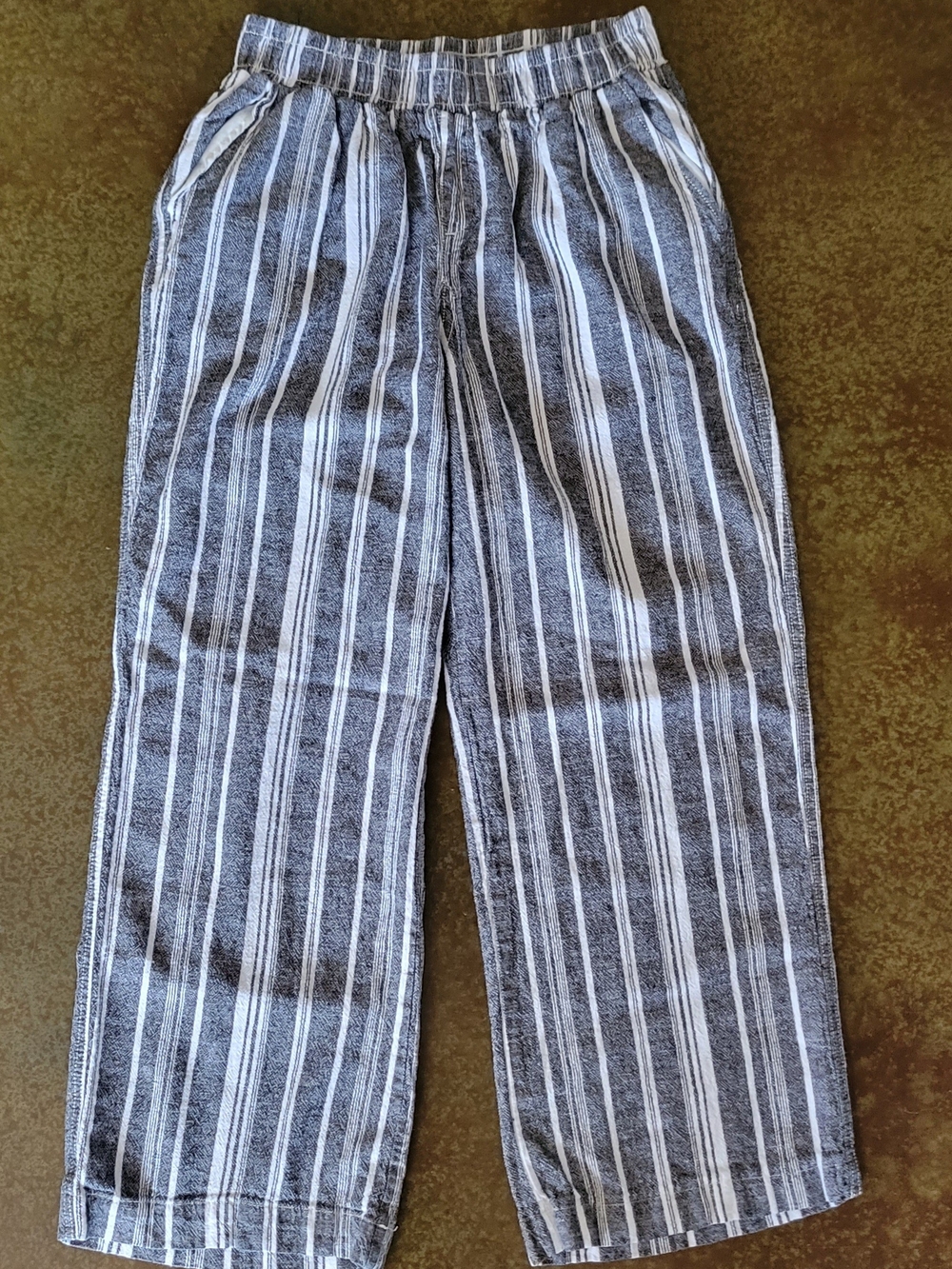Briggs Striped Relaxed Linen-Blend Pants - Gray & White